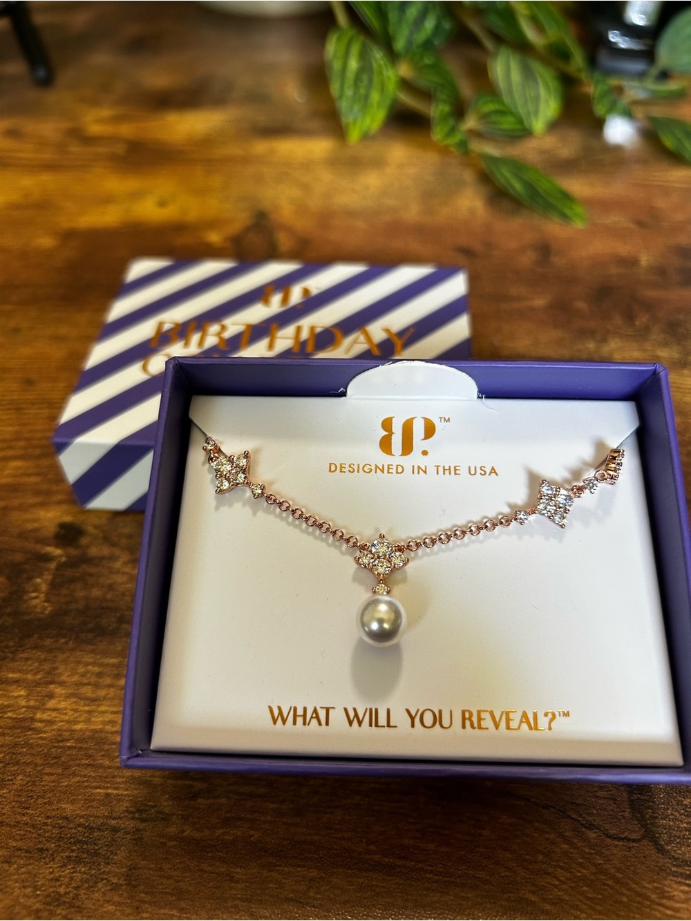 Bomb Party June 2026 “We Live for The Sparkle” Rose Gold Necklace